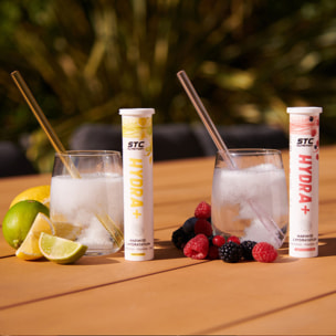 STC NUTRITION - Hydra+ - Préparation pour boisson isotonique à base d'Électrolytes, Vitamines, sucre et édulcorant naturels - Optimise l'hydratation - 20 Pastilles