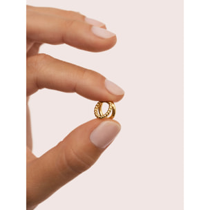 Pendiente Suelto Doble Tressia Baño Oro