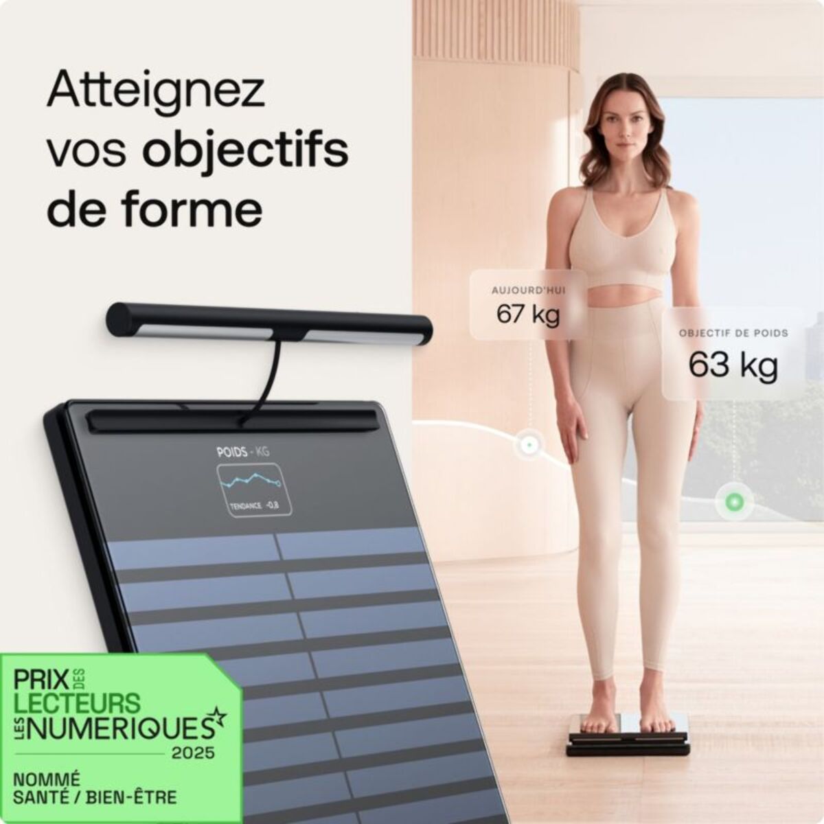 Pèse personne connecté WITHINGS Body Scan noir
