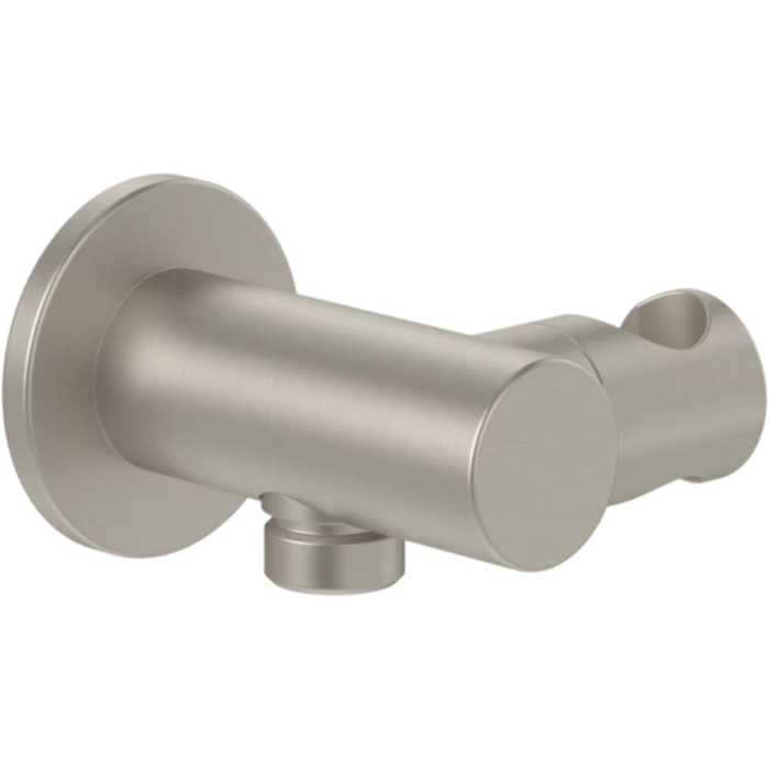 Support mural pour douchette avec raccordement Universal Showers rond nickel brossé