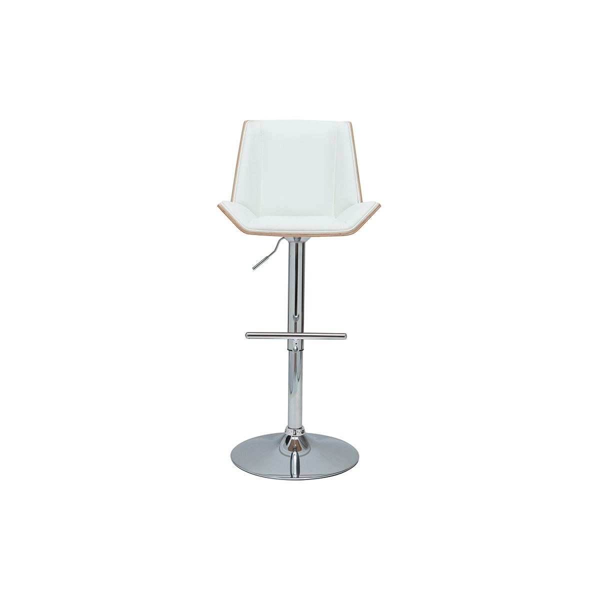 Tabouret de bar design blanc et bois clair MELKIOR