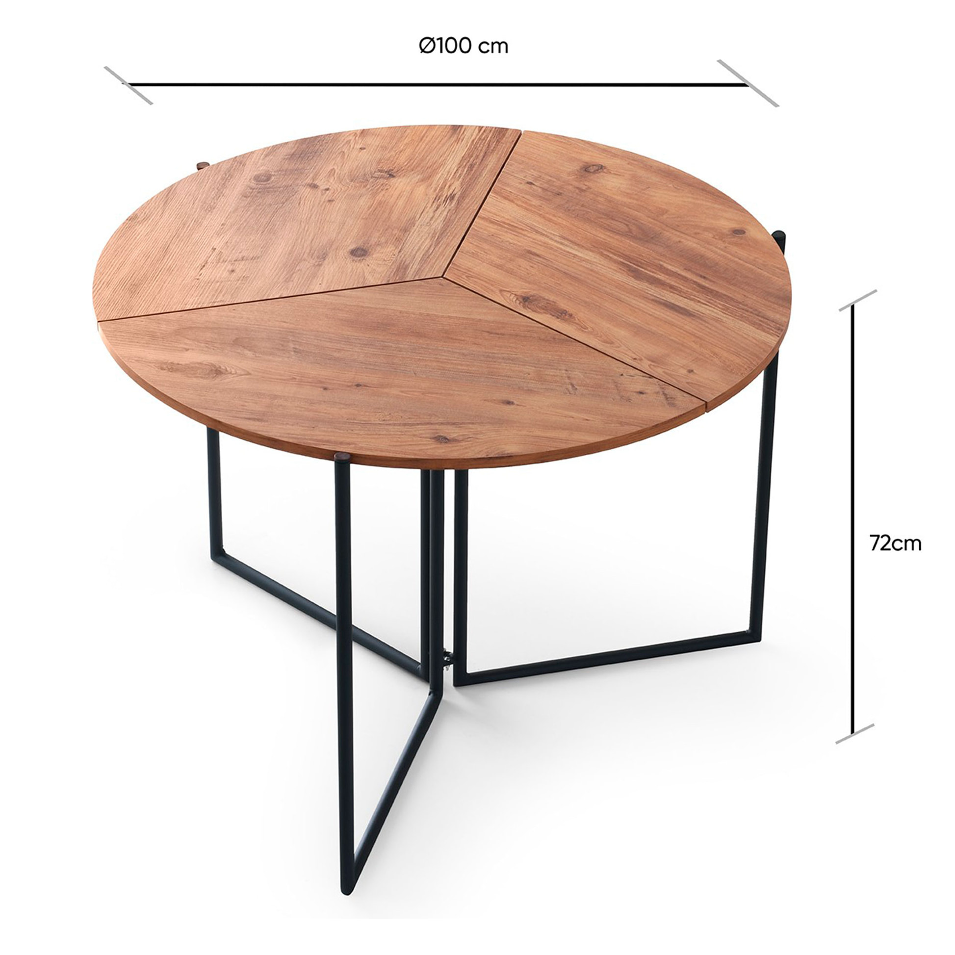 Mesa de comedor redonda con patas de metal wellhome.