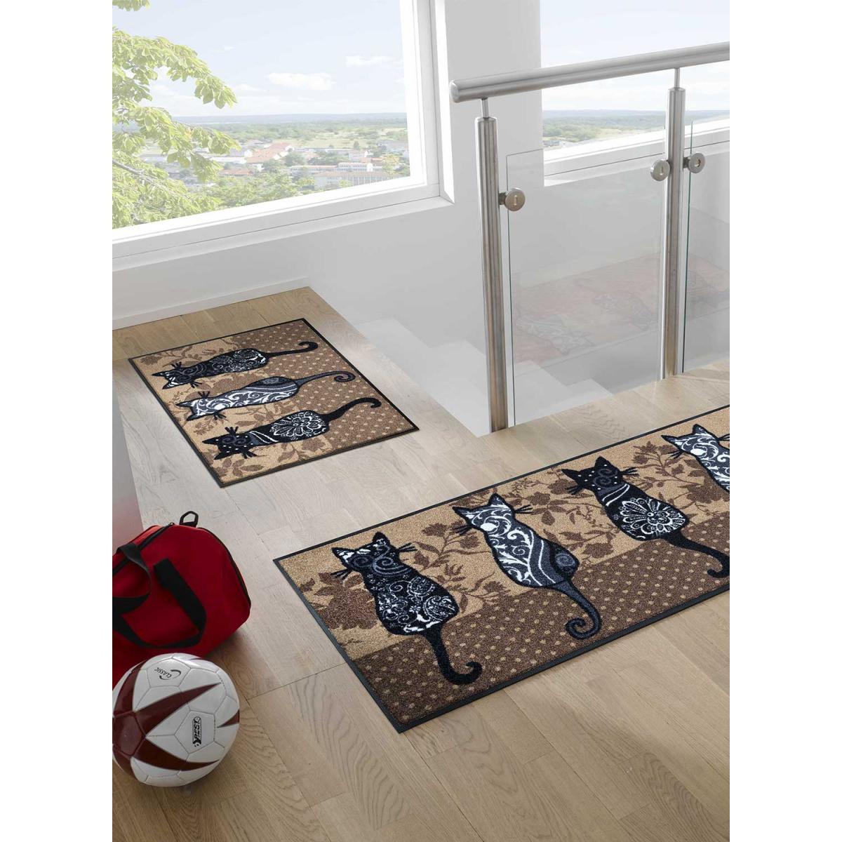 Paillasson tissé motif animaux LUBE