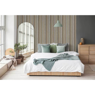 Papier peint lattes bois gris minéral