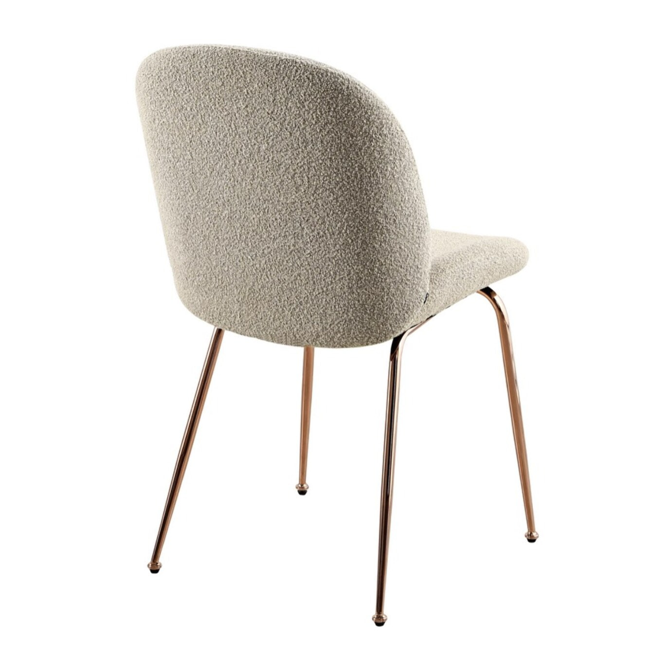 Set da 2 sedie in tessuto bouclè beige con struttura oro rosa - Shell