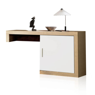 Módulo bajo de 1 puerta en cambria y blanco 130 cm Nuka Cambria - Blanco