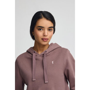Sudadera rosa taupe con capucha y logo Rigby Go