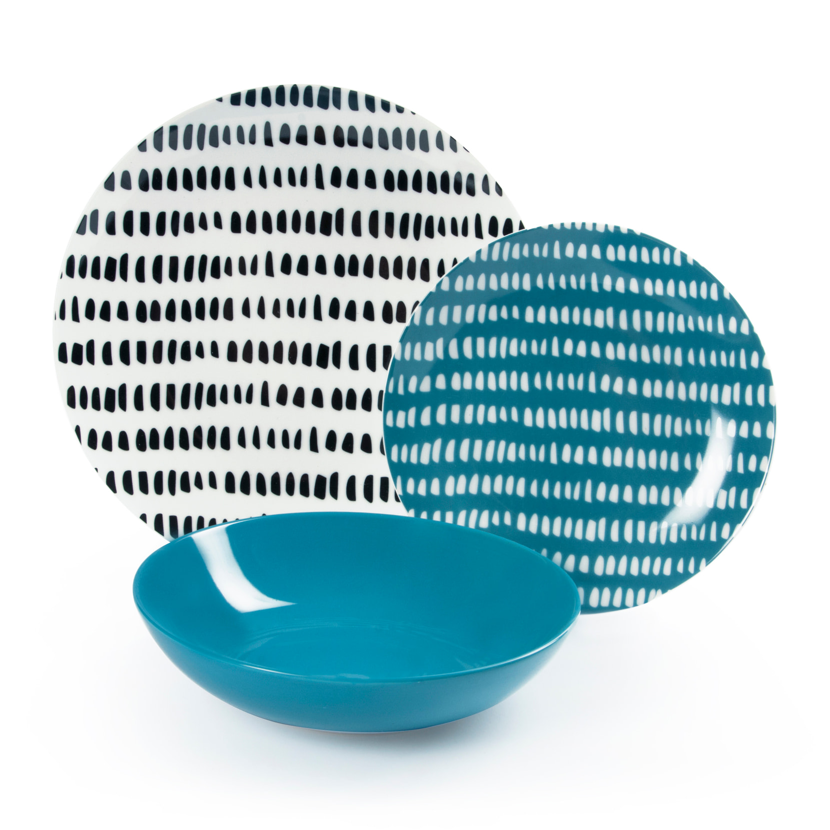 Service de table 18 pièces Excelsa – Crazy Line, Porcelaine Multicolore