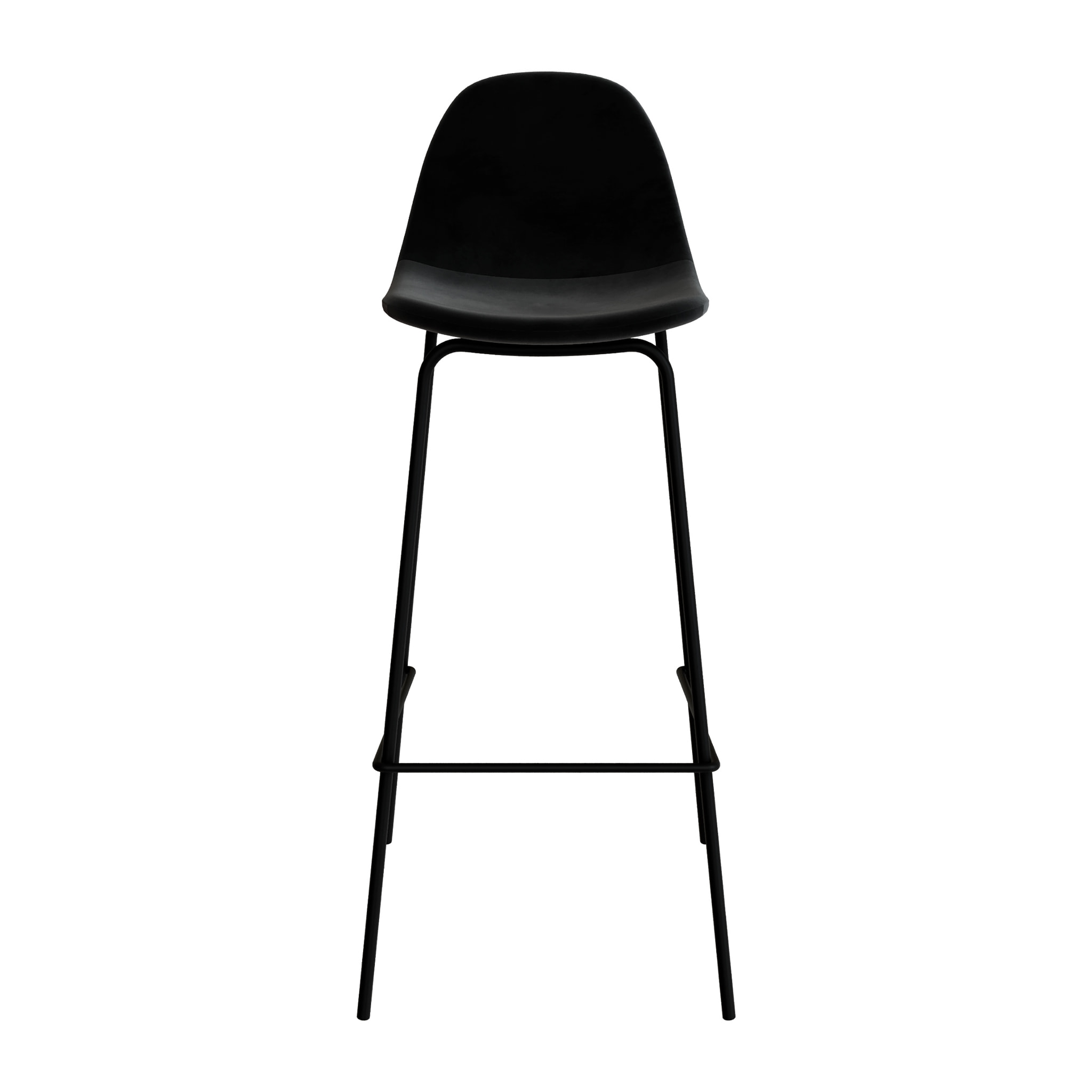 Lot de 2 chaises de bar en velours noir 75 cm - Henrik