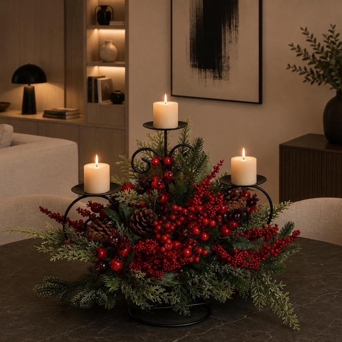P/candele bacche pino brin - Pezzi 1 - ROSSO - Bianchi Dino SpA