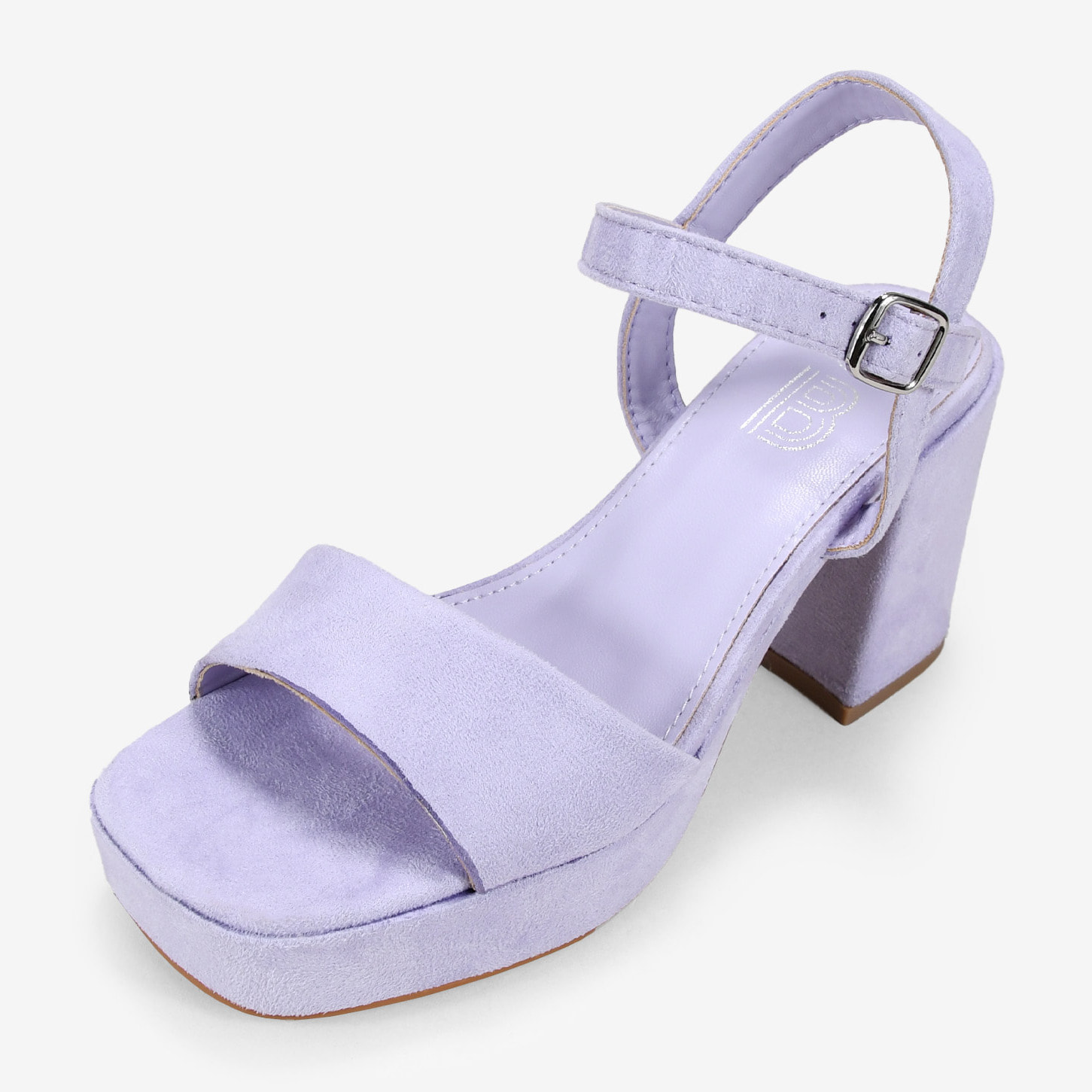 Sandalias de tacón cuadrado lilas