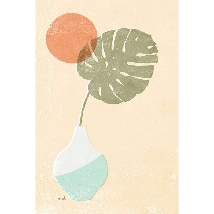 Tableau fleurs Monstera blush Toile imprimée