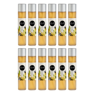 Pack 12 ambientadores de spray de 100ml con aroma a vainilla.