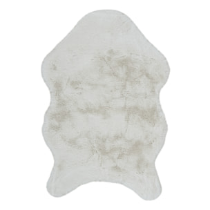 Tapis Imitation Fourrure Poil Fin Ecru 60x90cm