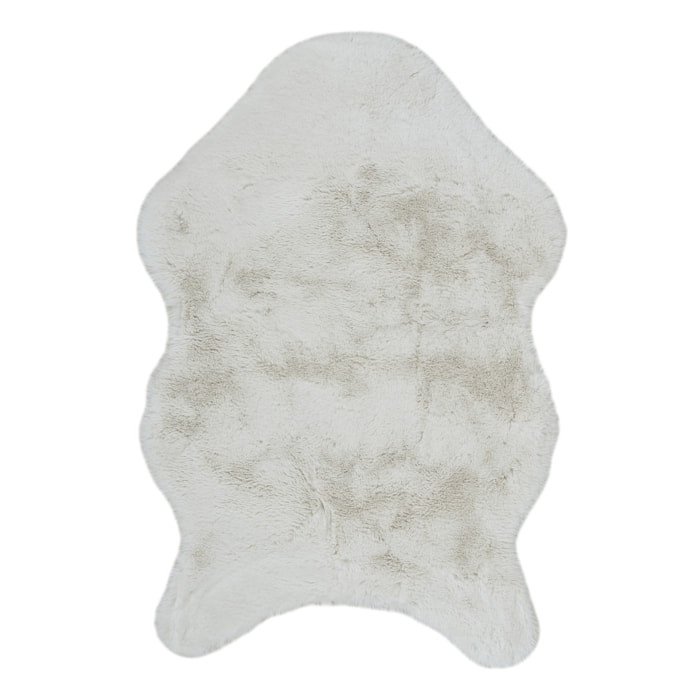 TAPIS IMITATION FOURRURE POIL FIN ECRU 60X90CM