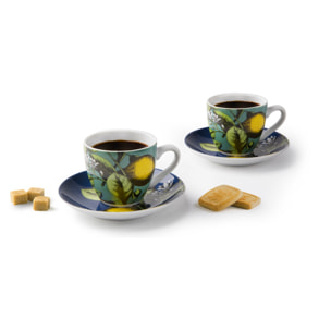 Set 6 tazzine caffè con piattino Excelsa Boboli, porcellana multicolore