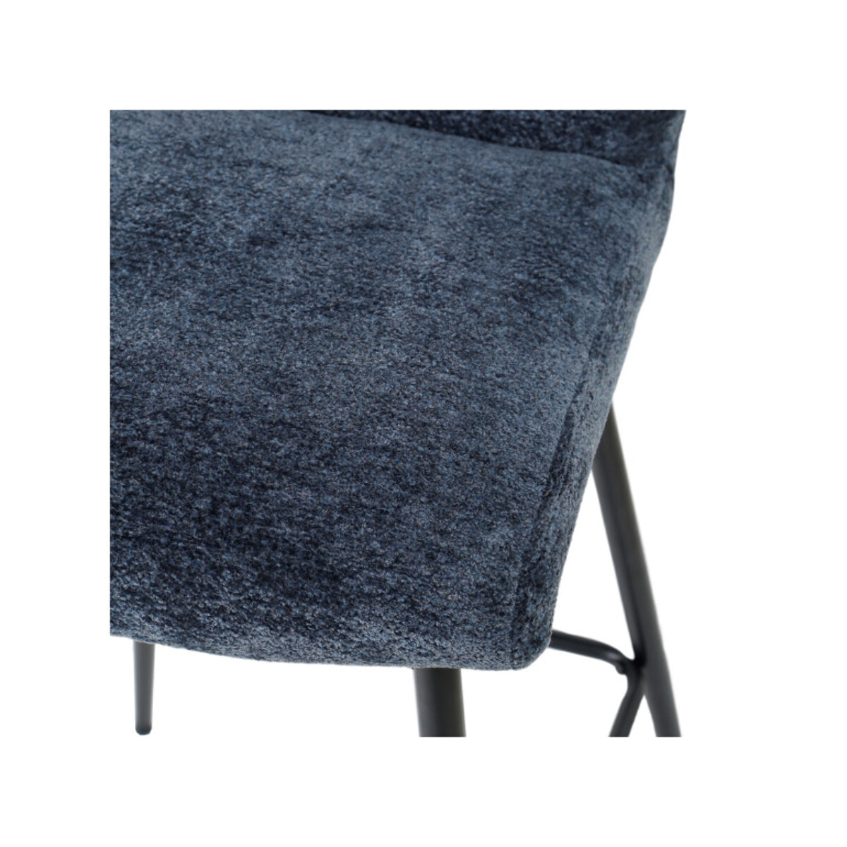 Tabouret de bar rembourré en tissu avec pied métal noir - LILA