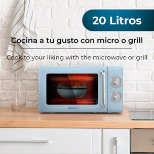 Cecotec Micro-ondes de 20 L avec grill ProClean 3110 Retro Blue