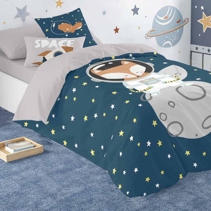 Cool Kids - Funda Nórdica Estampada - Infantil - Cierre Solapa - 100% Algodón - Incluye 1 Funda de Almohada - Neil