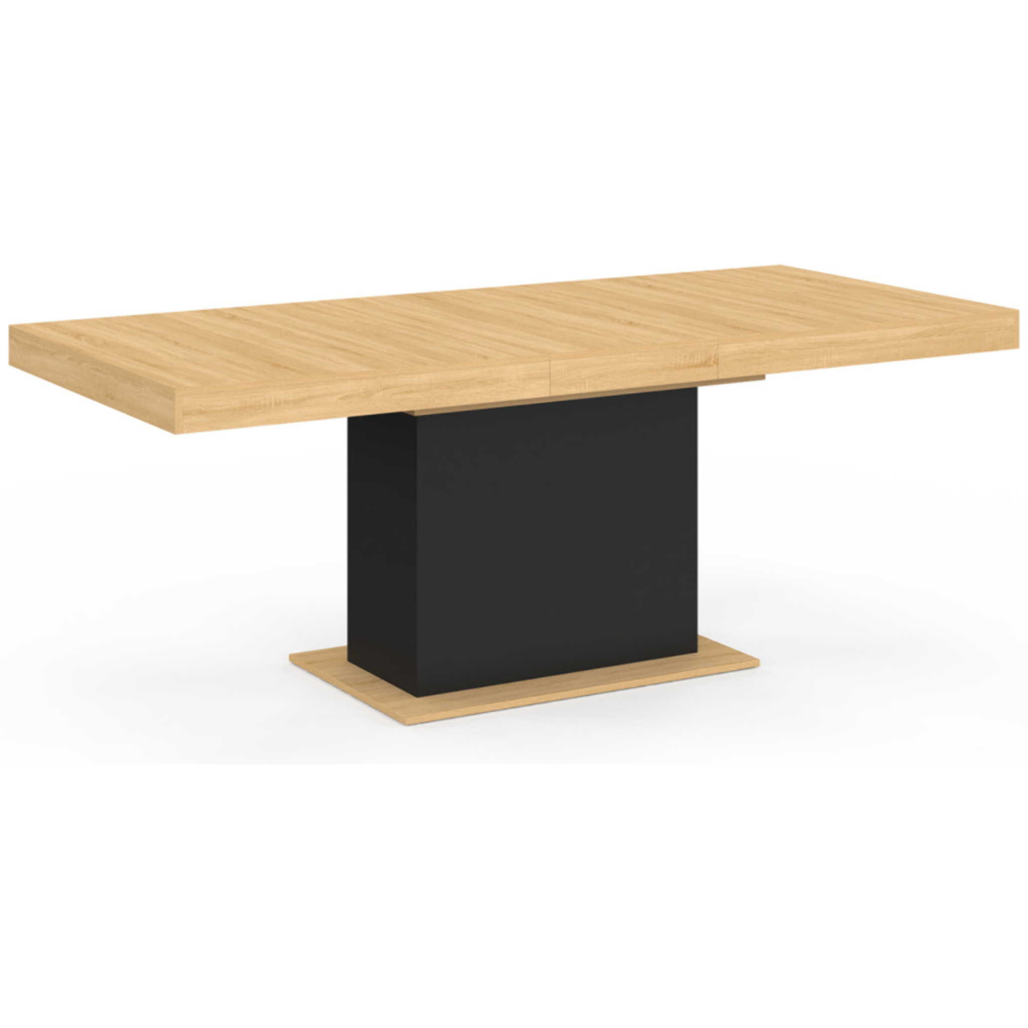 Table à manger extensible Tania bois et noir 160-200cm