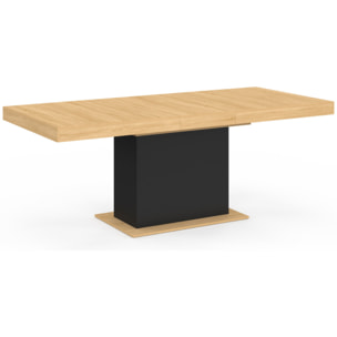 Table à manger extensible Tania bois et noir 160-200cm
