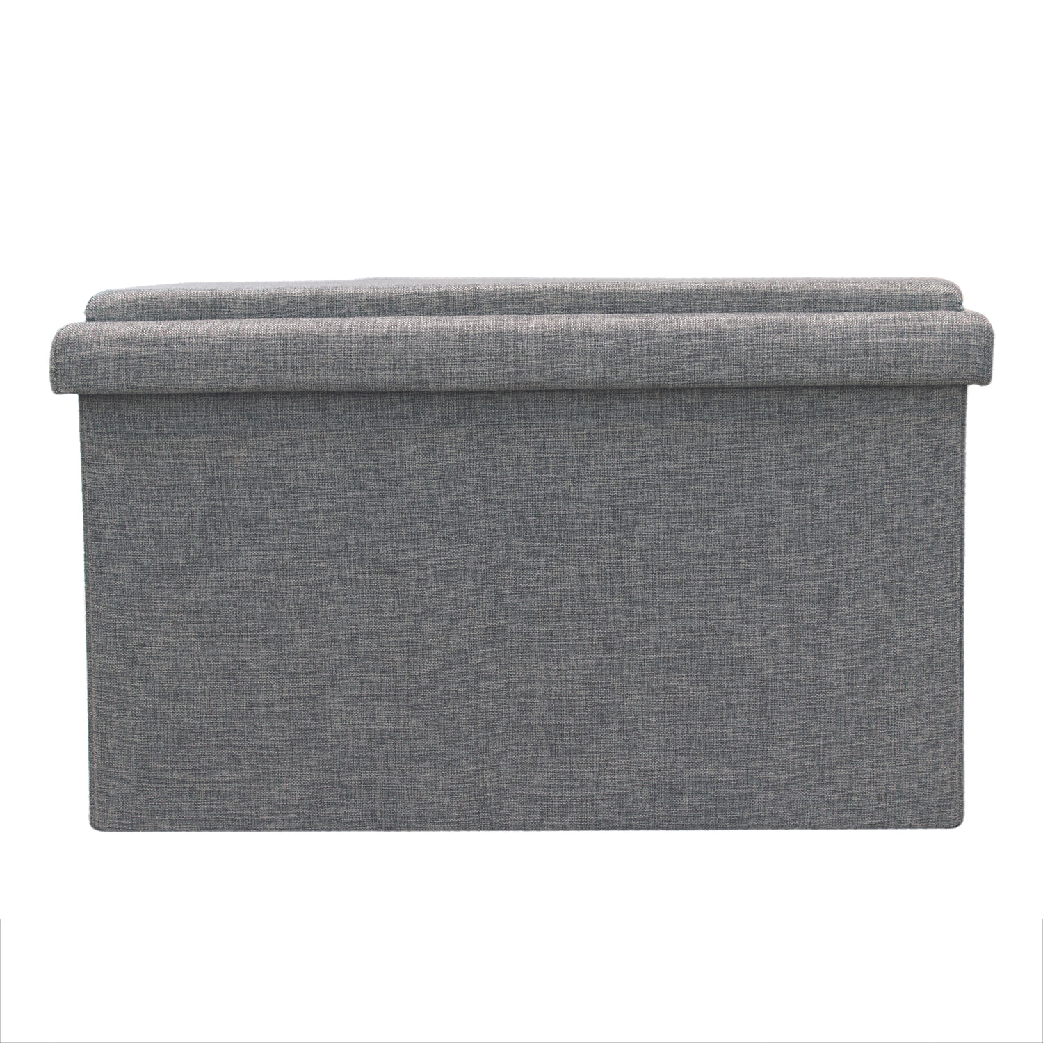 Coffre Pouf Pliable Table Tissu Gris 76x76cm