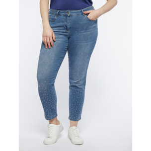 Fiorella Rubino - Jeans skinny con strass - Azzurro