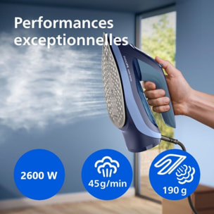 Fer à repasser PHILIPS DST6120/20 fer à vapeur Série 6000 Bleu/Noir, 2600W