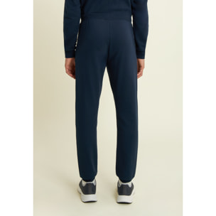 Pantaloni regular in felpa garzata con fondo in costina