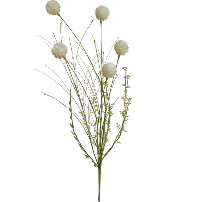 Fiori Di Campo Con Dente Di Leone. Altezza 60 Cm - Pezzi 6 - 20X60X20cm - Colore: Bianco - Bianchi Dino - Fiori Artificiali