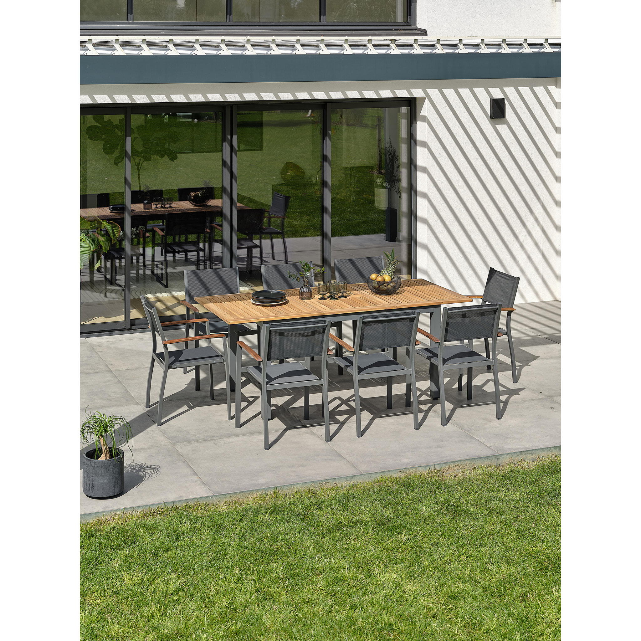 ORSINO - Ensemble repas de jardin 8 places - Acacia