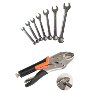 Juego de herramientas de auto reparación con maletín de transporte y 55 piezas.