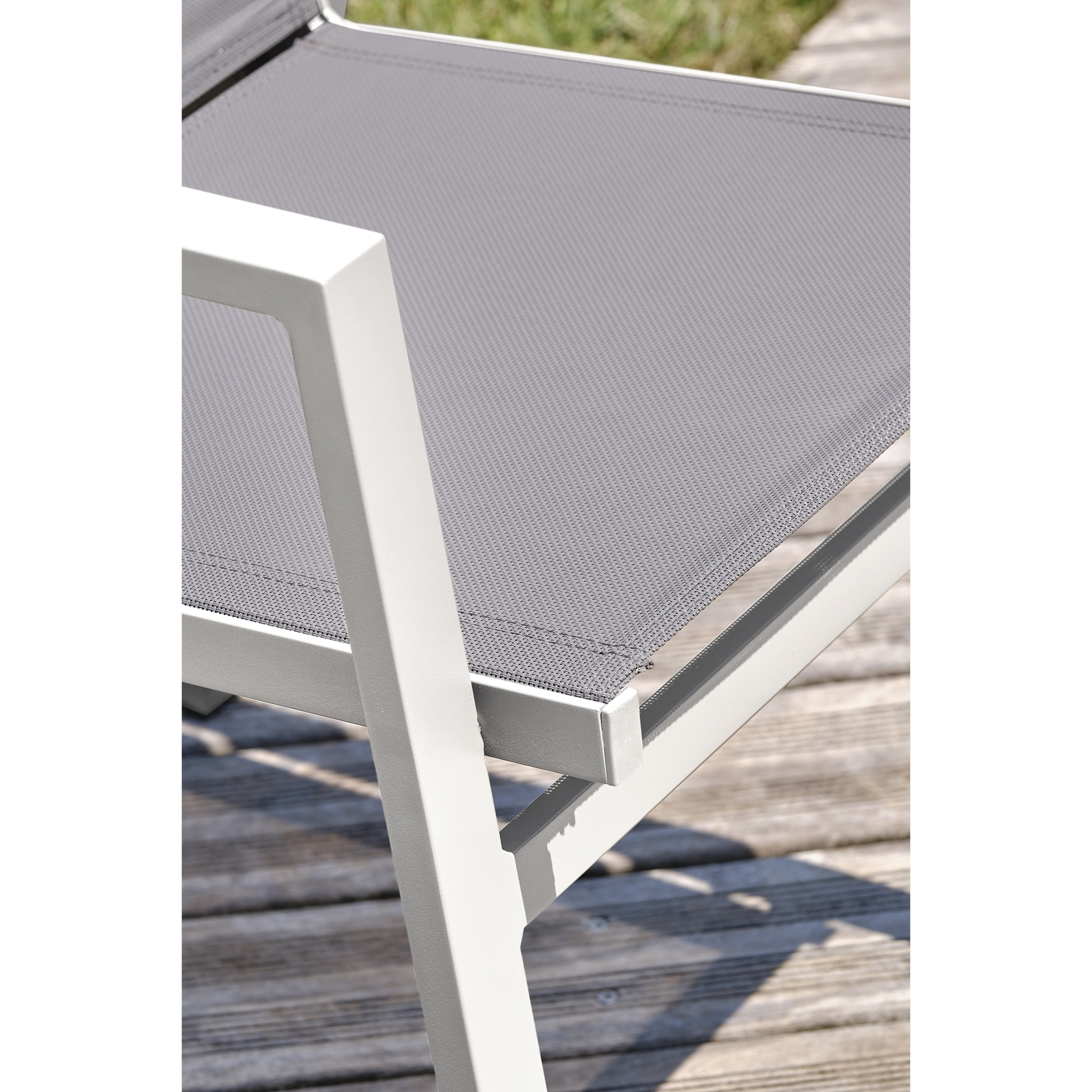 FLORIDE - Fauteuil de jardin empilable en aluminium blanc