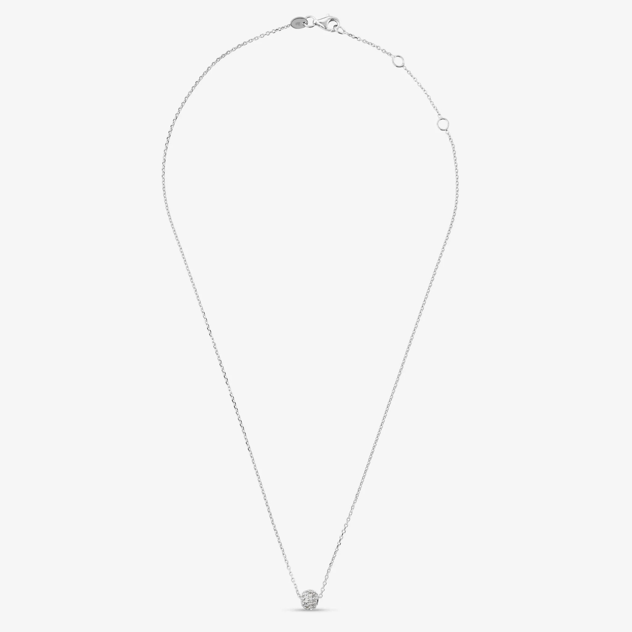 Collana in Argento 925 con Pendente Sferico in Pavé di Cubic Zirconia