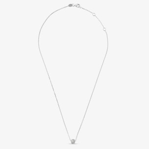 Collana in Argento 925 con Pendente Sferico in Pavé di Cubic Zirconia