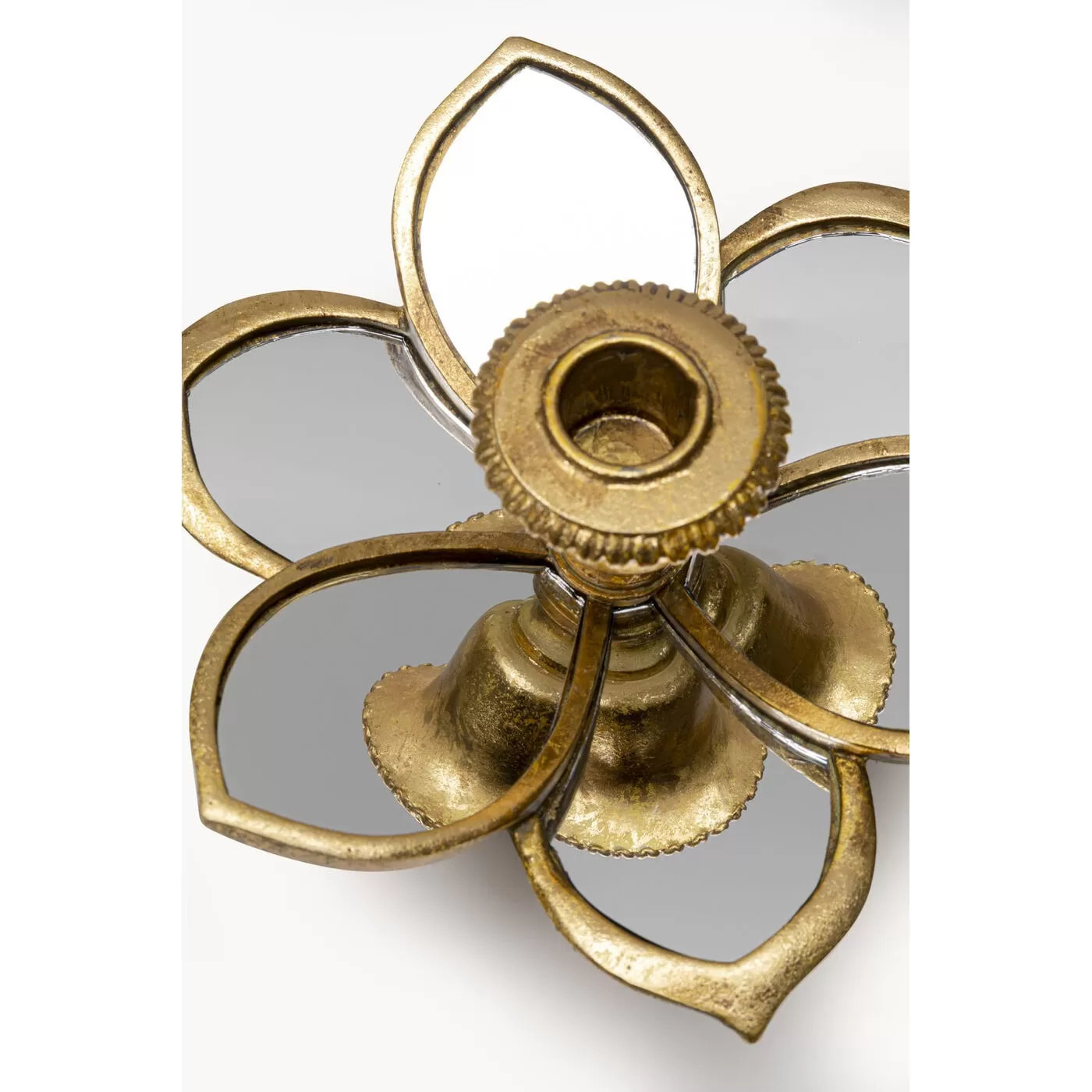 Bougeoir fleur dorée 12cm Kare Design