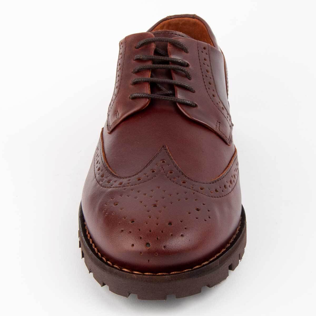 Zapato Oxford De Piel - Marron