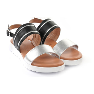 SANDALO ZEPPA DOPPIA FASCIA NERO