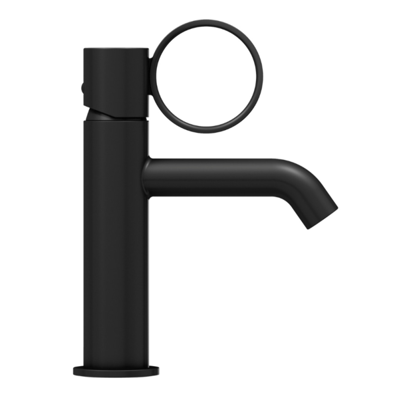 Mitigeur lavabo bas Vivienne noir mat avec bague noire mate