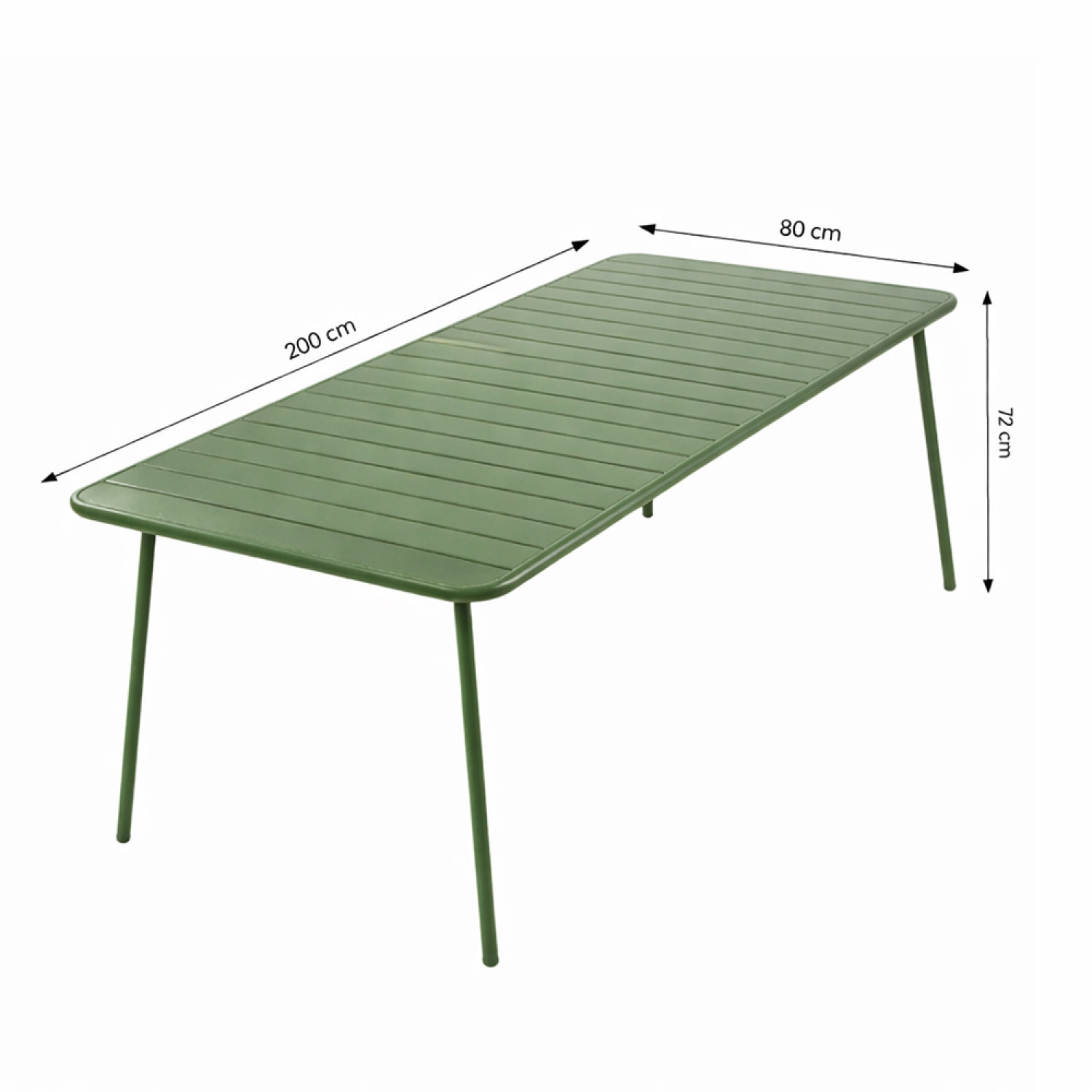Table de jardin 8-10 places 200cm verte EVORA