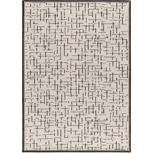 RETRO Alfombra pelo corto con diseño geométrico en blanco y negro, varias medidas disponibles.