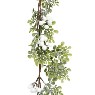 Guirlande de Noël en plastique baies blanches 180 cm