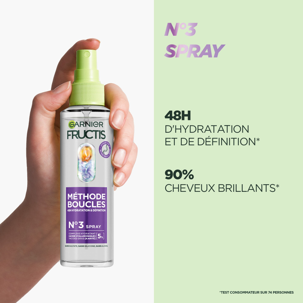 Garnier Fructis Méthode Boucles Spray Hydratant à l'Acide Hyaluronique et beurre de Karité 150 ml