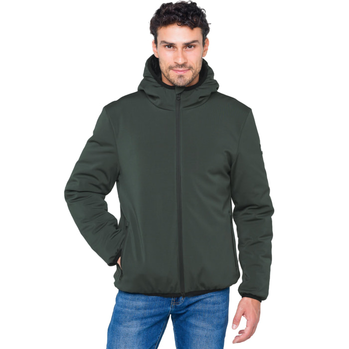 Chaqueta Hot Buttered Andaz acolchada con capucha Verde militar