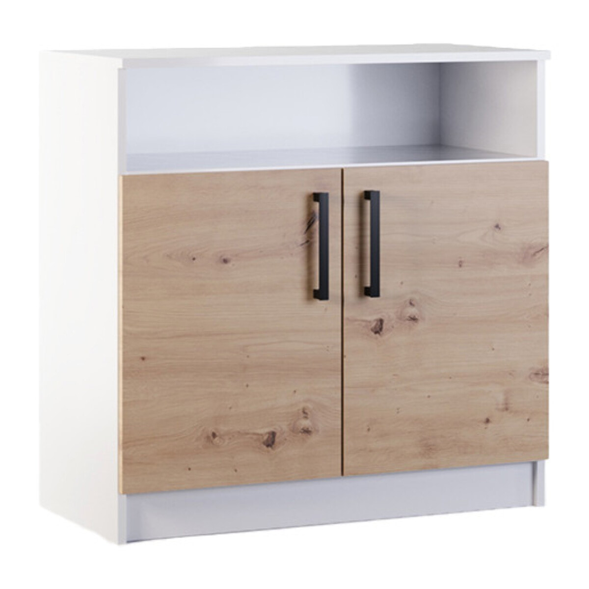 Hayato - commode - effet bois et blanc - 80 cm - Bois / Blanc