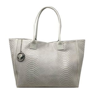 Chicca Borse - Borsa a Spalla Donna in Vera Pelle - Colore Pitonato Beige