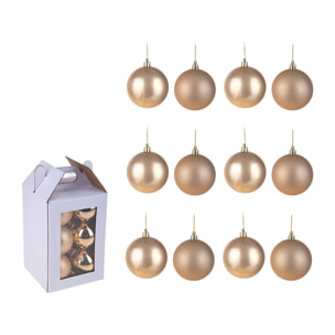 Sfere 12 pz ass.matt+shiny - Pezzi 4 - ORO - Bianchi Dino SpA