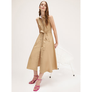 Motivi - Vestido camisero de popelina - Beige