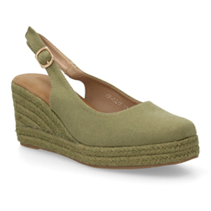 Alpargata cuña mujer talón abierto y pulsera ajustable