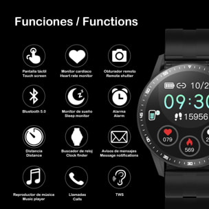 Smartwatch X6 con cuffie Bluetooth 5.0 TWS integrate, misuratore di pressione sanguigna e ossigeno.